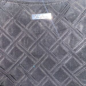 VERA BRADLEY TRAPEZE BLACK QUILTED MICROFIBER CROSSBODY BAG